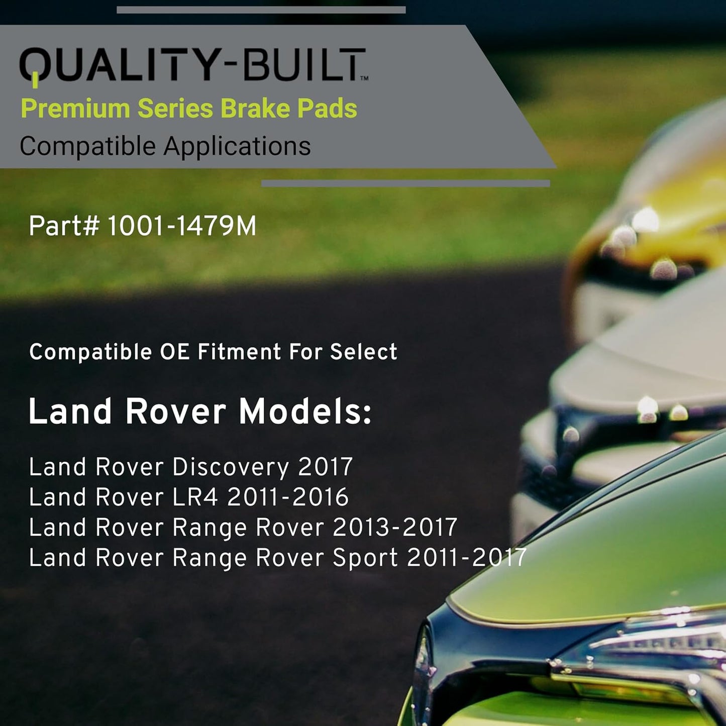 Premium Semi-Metallic Front Brake Pads (1001-1479M) Compatible with Land Rover Discovery 2017, LR4 2016-2011, Range Rover 2017-2013, Range Rover Sport 2017-2011