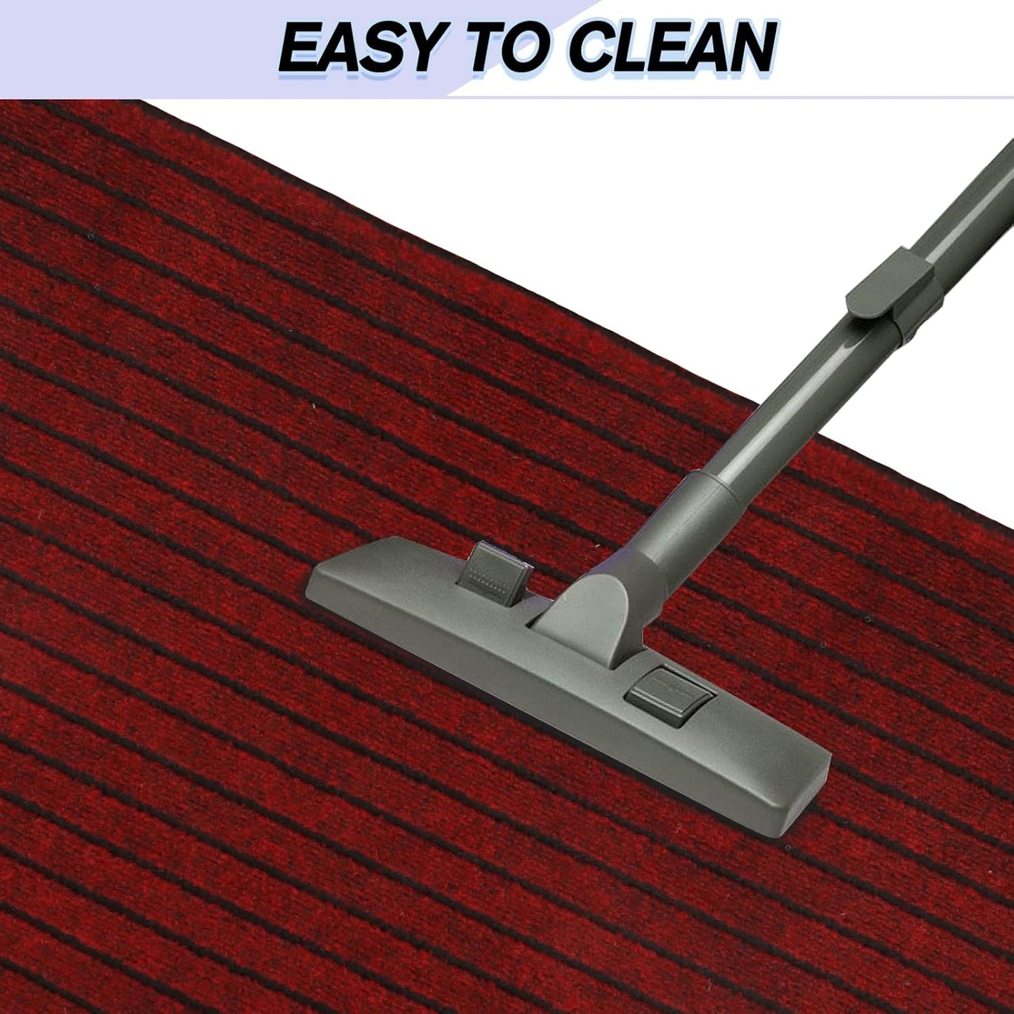 Custom Size Backed Non-Slip Area Rugs Runner, Easy Clean, Waterproof Runner Rugs for Hallway Entryway, Kitchen, Laundry, 4FT x 71FT, Red Stripe