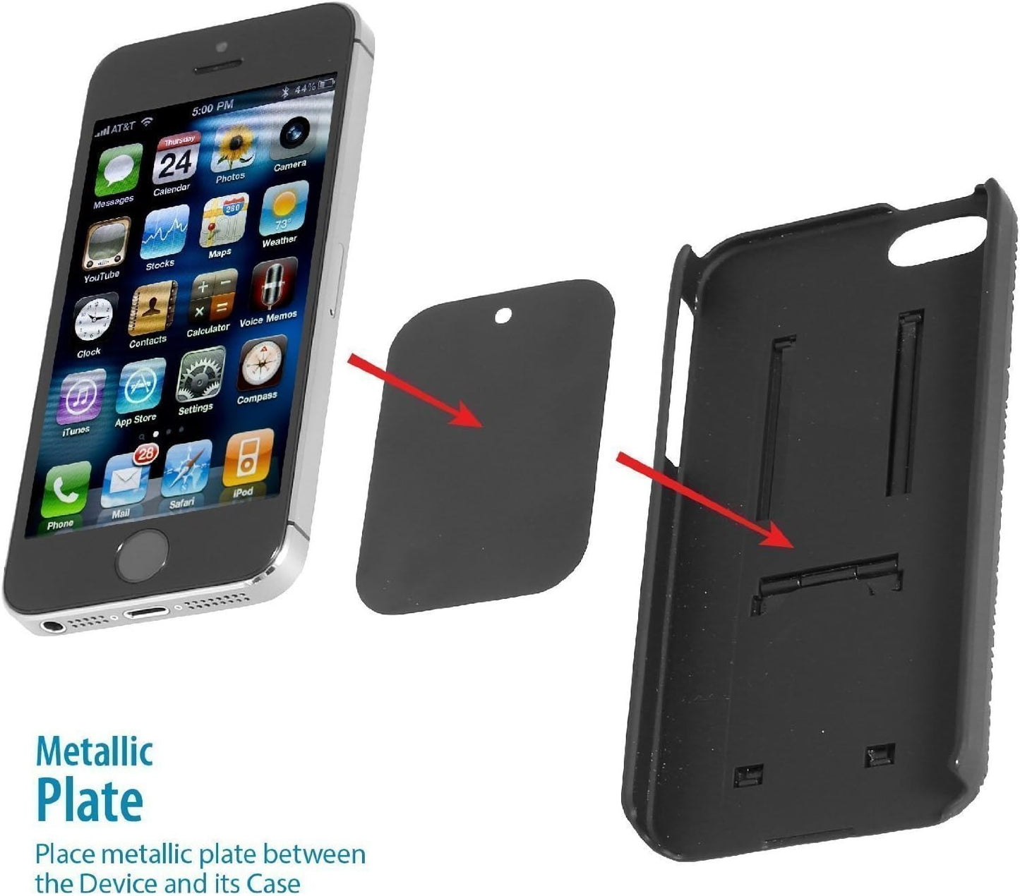 WixGear Magnetic Phone Mount, Universal Stick On Dashboard Magnetic Car Mount Holder, for Cell Phones with Fast Swift-snap Technology