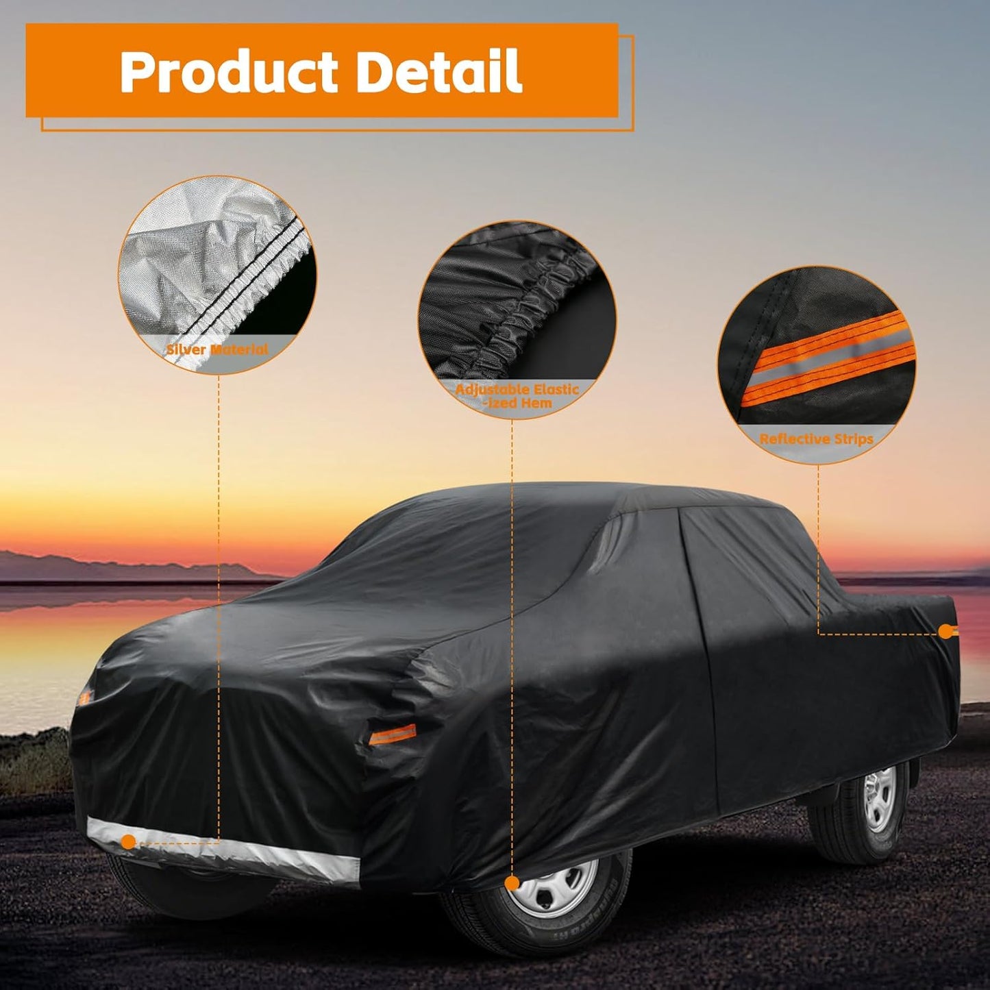 Kayme Truck Cover Custom Fit Dodge Ram 1500(1994-2008) Club/Extended/Quad Cab SB. Full Exterior Heavy Duty Outdoor Pickup Truck Car Cover Waterproof All Weather.Car Tarp for Wind Sun Dust Protection.