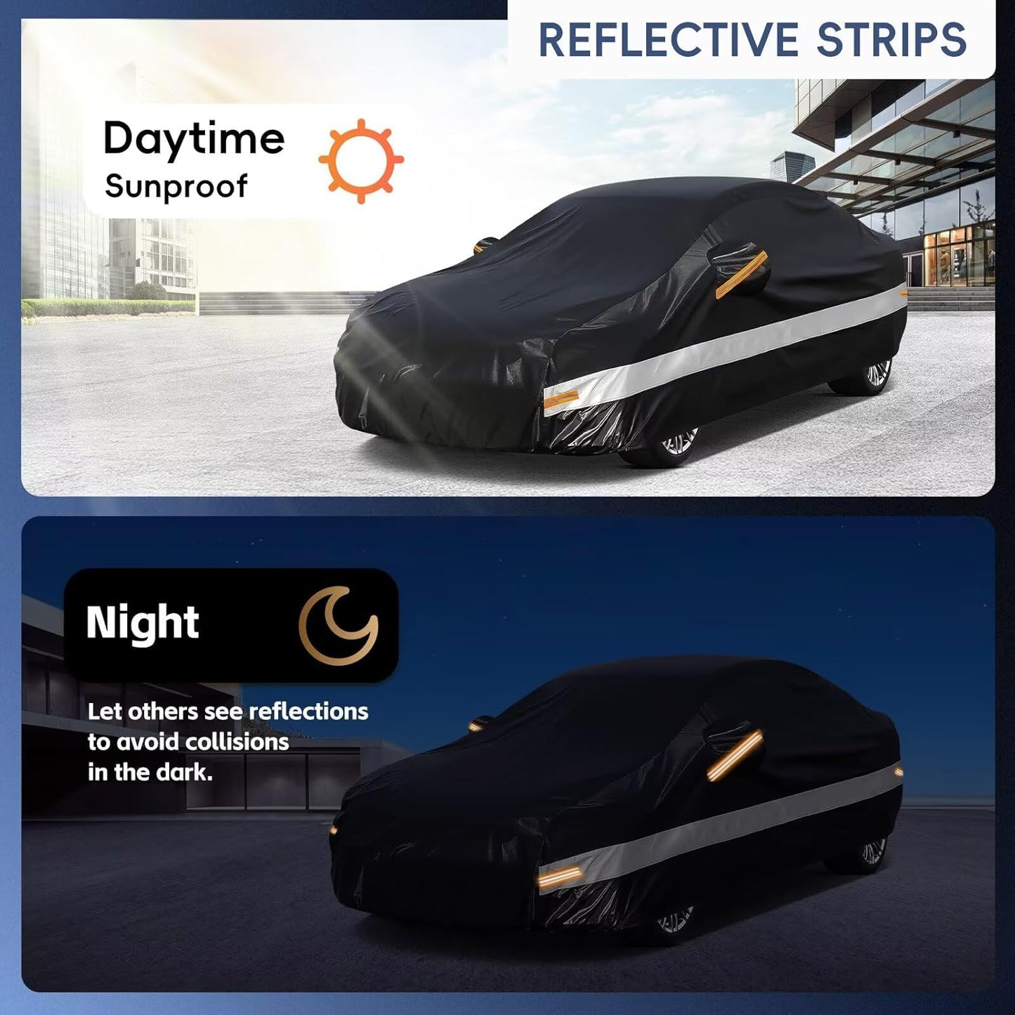 10 Layers Car Cover Custom Fit for Mercedes Benz C Class C250 C300 C43 C63 (1993-2025), Waterproof All Weather for Automobiles, Outdoor Full Cover Sun Dust Rain Protection with Cotton. Black