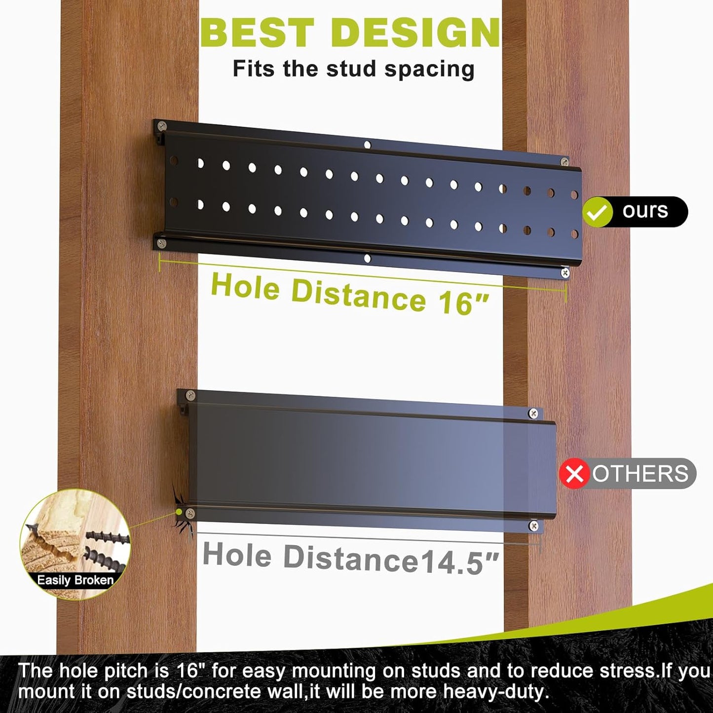 Garage Tool Organizer Wall Mount 49.5inch with 9 Hooks Ski Rack for Garden Shovel Holder Garage Wall Organizer Wall Mount Tool Holder for Rack Shovel Shed(Black)