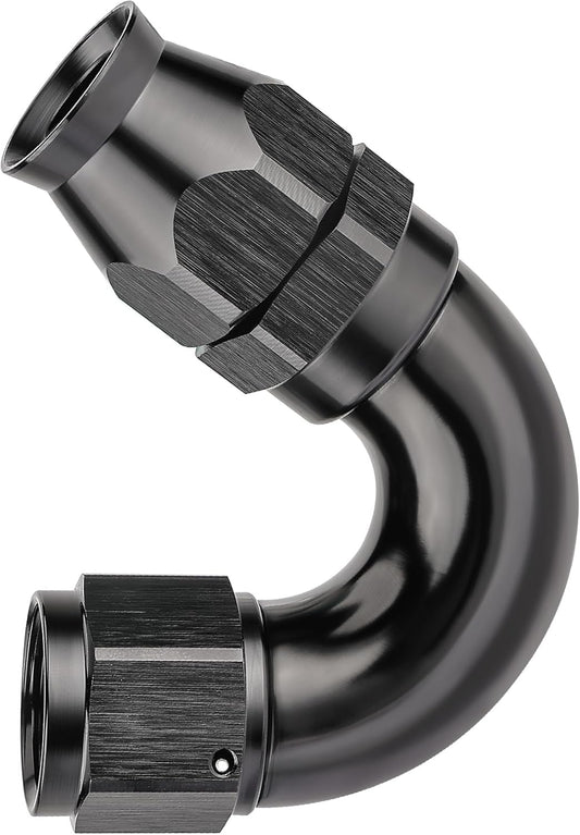 EVIL ENERGY 10AN 150 Degree PTFE One Piece Full Flow End Hose Fitting Aluminum Black