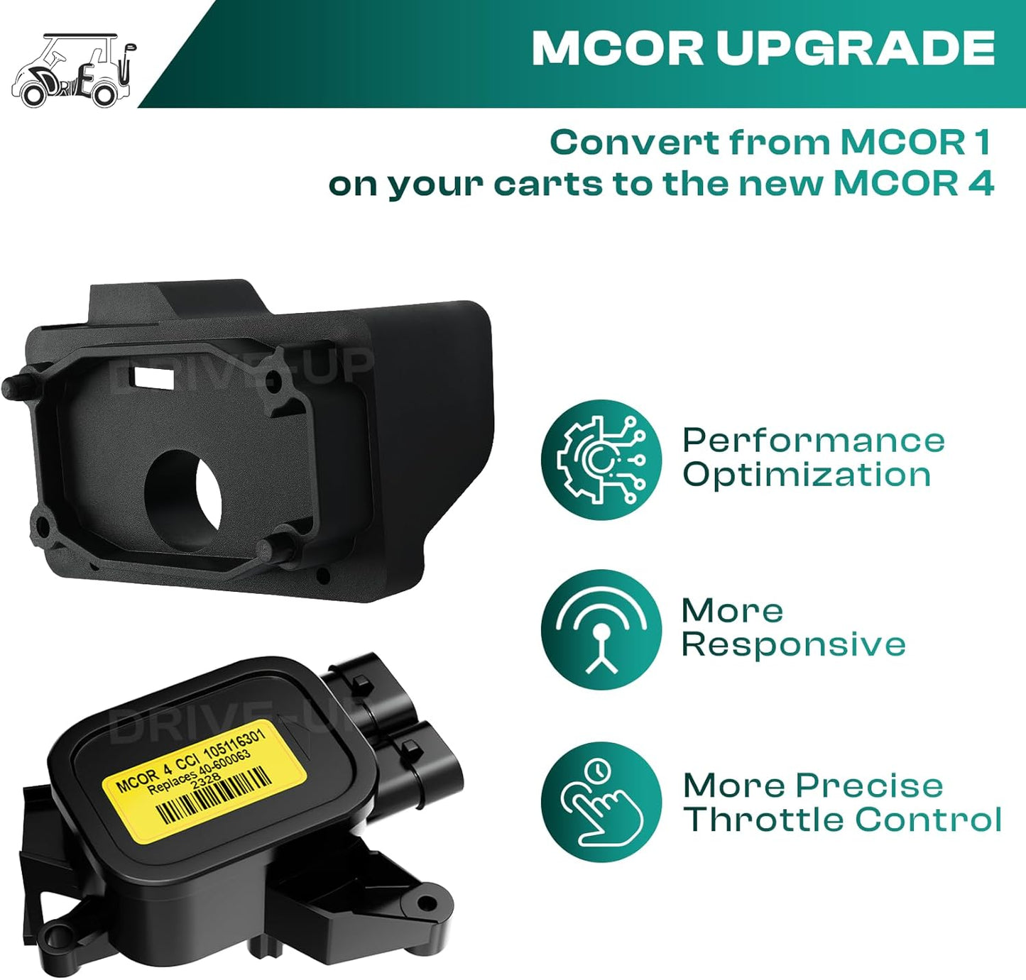 Drive-up MCOR 4 Conversion Throttle Potentiometer-Fits Club Car DS/Carryall/Tempo- AM293101, 105116301 (MCOR 4 Conversion Kit)