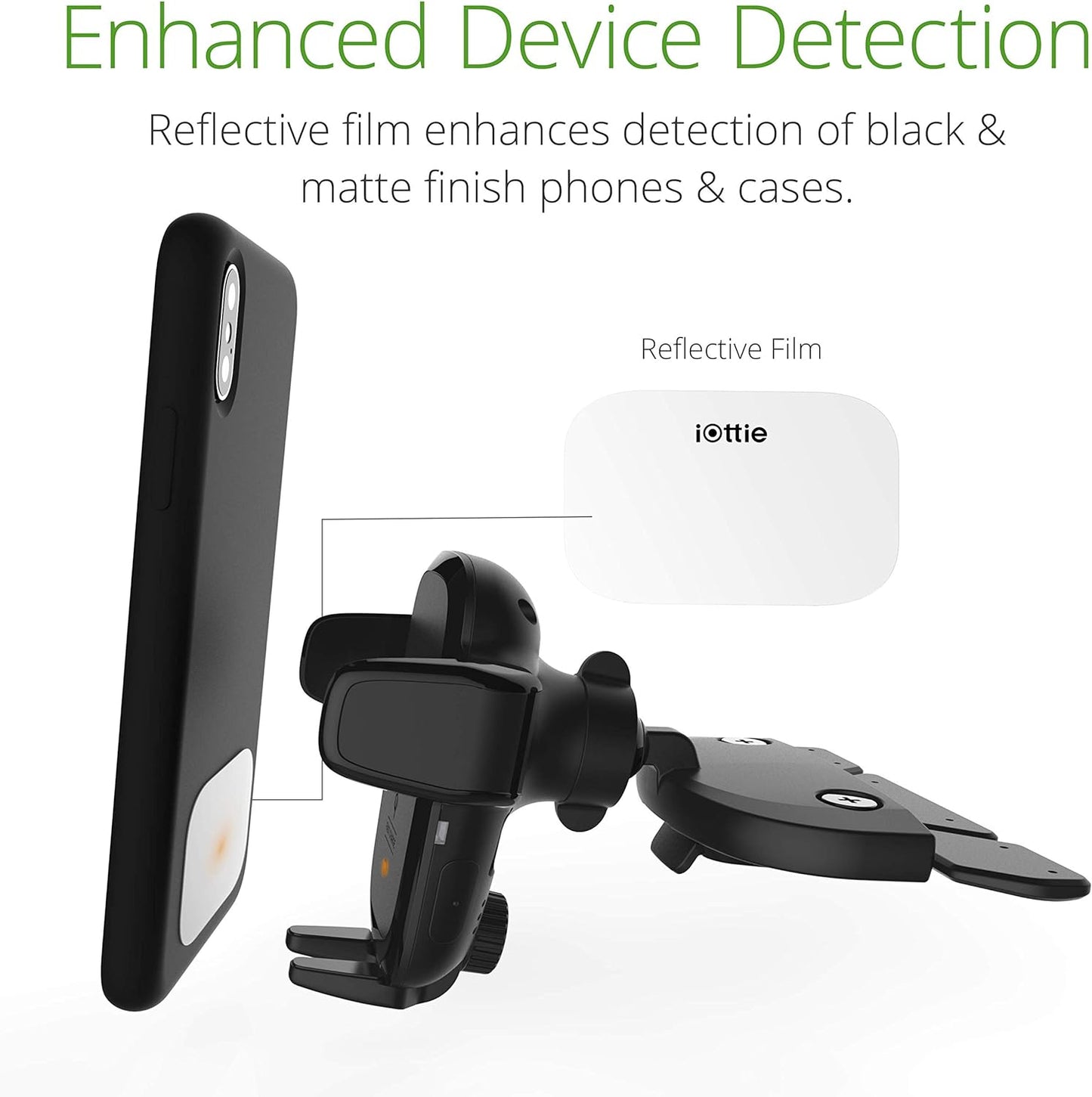 iOttie Auto Sense Qi Wireless Car Charger - Automatic Clamping Wireless Charging CD Slot & Air Vent Phone Mount Combo for Google Pixel, iPhone, Samsung Galaxy, Huawei, LG, and other Smartphones