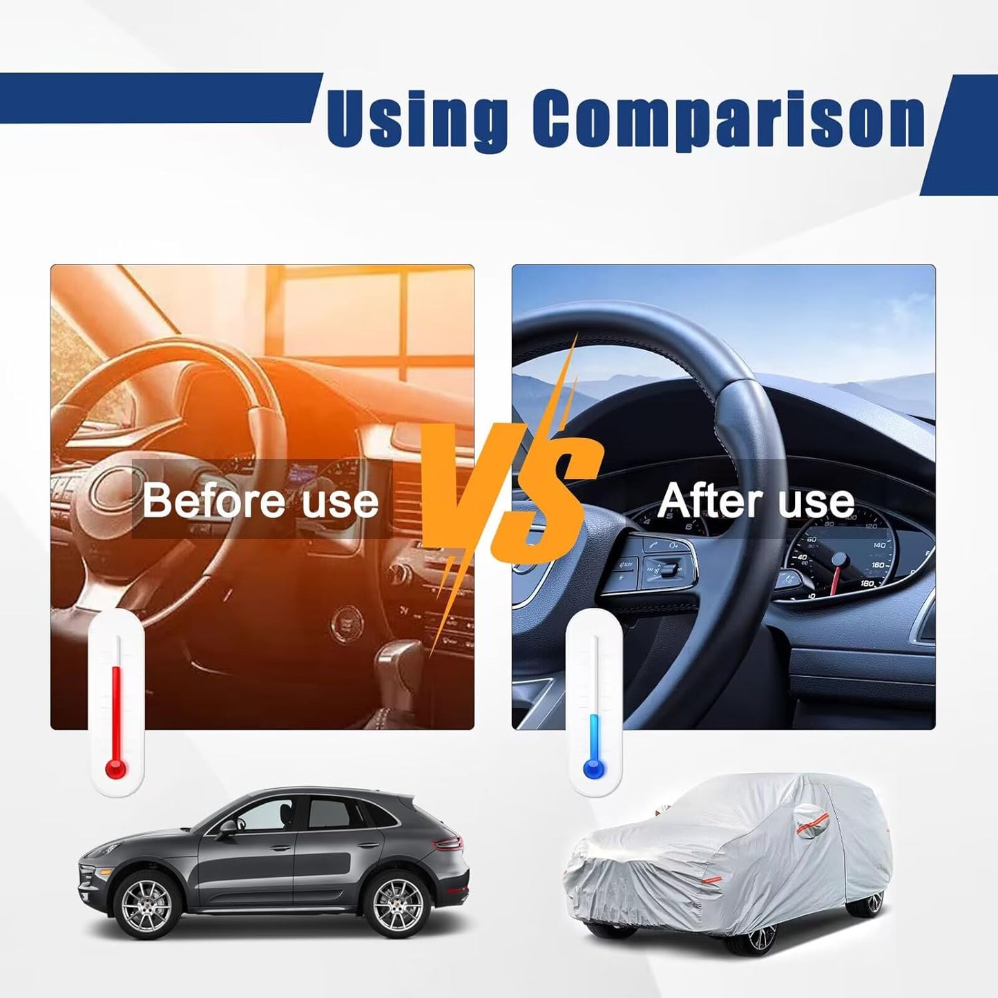 Kayme 6 Layers SUV Car Cover Custom Fit for Jeep Patriot (2007-2017) Waterproof All Weather for Automobiles, Outdoor Full Cover Rain Sun UV Protection.Silver