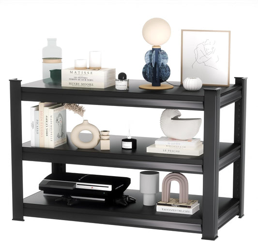 1350LBS Garage Storage Shelves Heavy Duty, 40" W x 16" D x 36" H,3-Tier Garage Shelving Heavy Duty, Industrial Metal Shelving Units for Basement,Fish Tank,Black