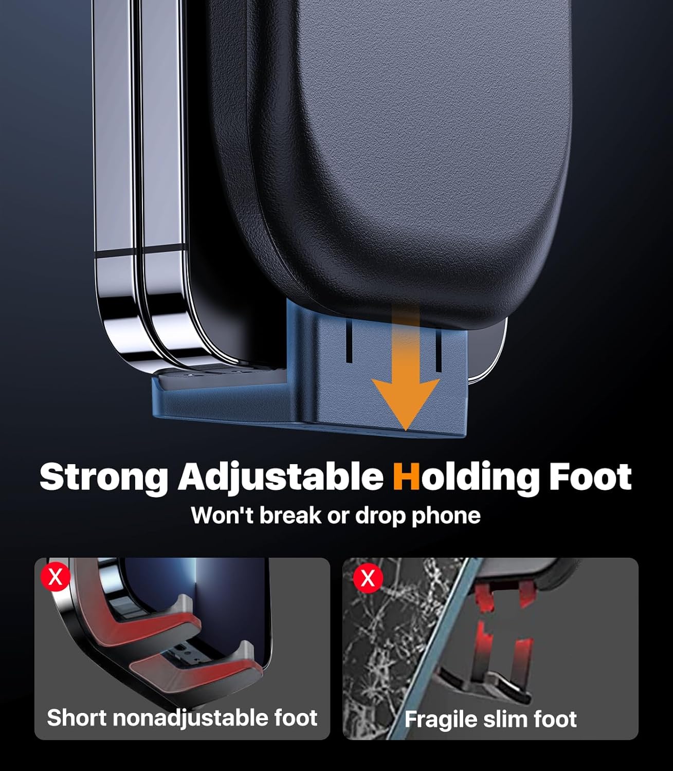 Ultra Stable Phone Holders for Your Car [Powerful & 360 Adjustable Suction Cup] Universal Car Phone Holder Mount Long Arm Flexible Car Mount for Dashboard Windshield Air Vent All Phone Case