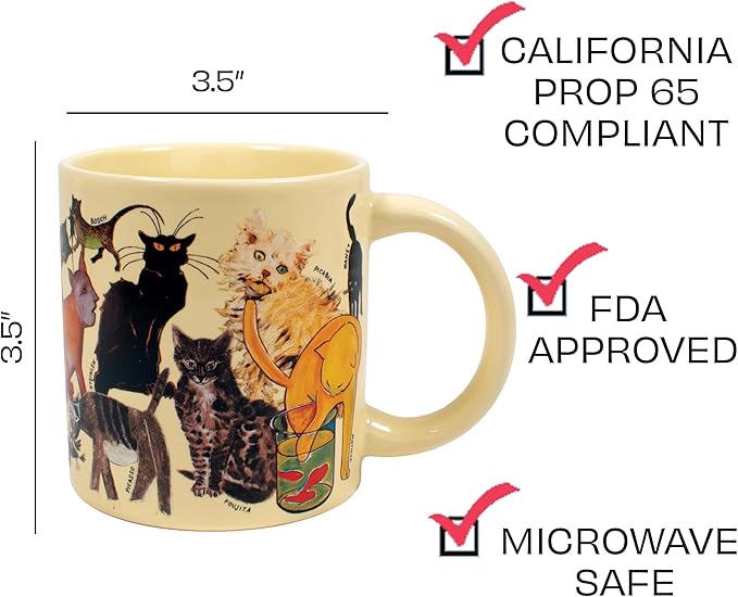 The Unemployed Philosophers Guild Artistic Cat Mug - Featuring Cats and Kittens from Famous Paintings Throughout Art History, Comes in a Fun Gift Box, 12 oz.