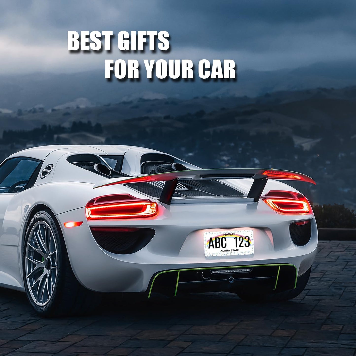 Cute Blue Daisy Flowers License Plate Frame Colorful Floral License Plate Holder Stainless Steel Colorful Car Accessories Decoration 6.3"X12.3" with 2 Holes Screws