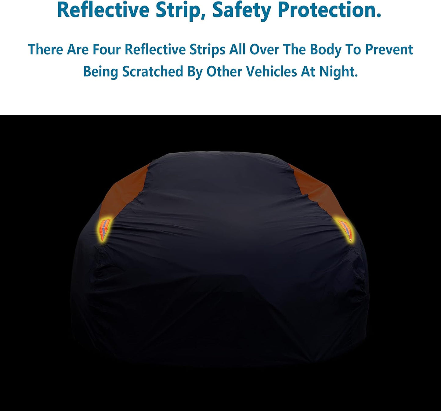 MORNYRAY Waterproof Car Cover All Weather Snowproof UV Protection Windproof Outdoor Full car Cover, Universal Fit for Sedan (Orange, A2-Fit Sedan Length(Up to 177 inch)