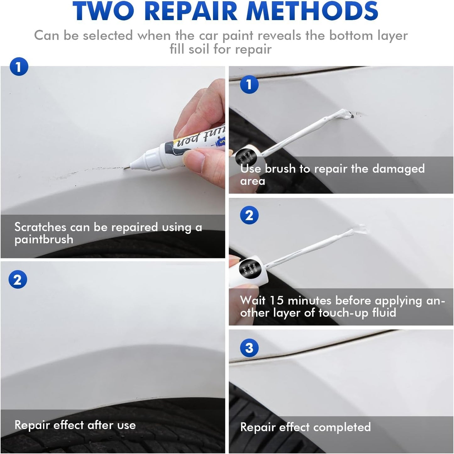 Hyper White (WC9) Touch Up Paint Compatible with Hyundai, DIY Car Paint Scratch Repair, Automotive Paints, Quick & Easy Fix Scratch Repair for Palisade/Azera/Sonata