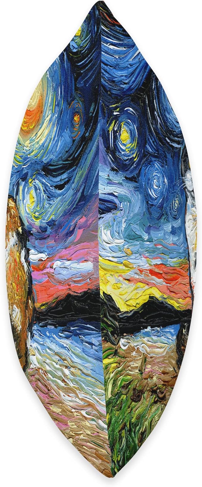 Calico Cat Starry Night Kitty and Moon Art by Aja Throw Pillow