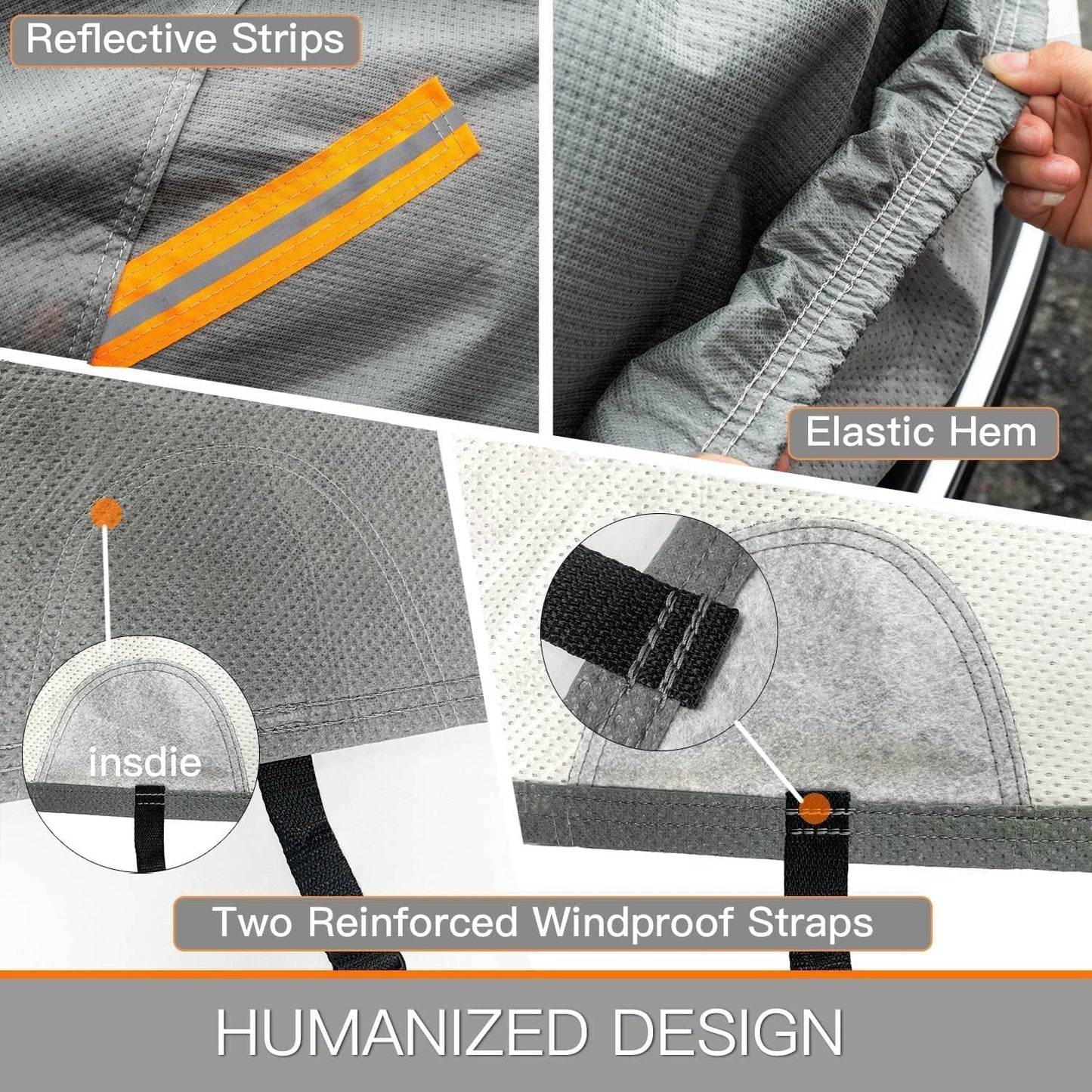 Kayme Heavy Duty Car Cover Waterproof All Weather, Full Exterior Covers Sun Rain UV Protection. Universal Fit Audi A4/A5, Honda Accord/Civic, Nissan Maxima, Cadillac CTS Etc.