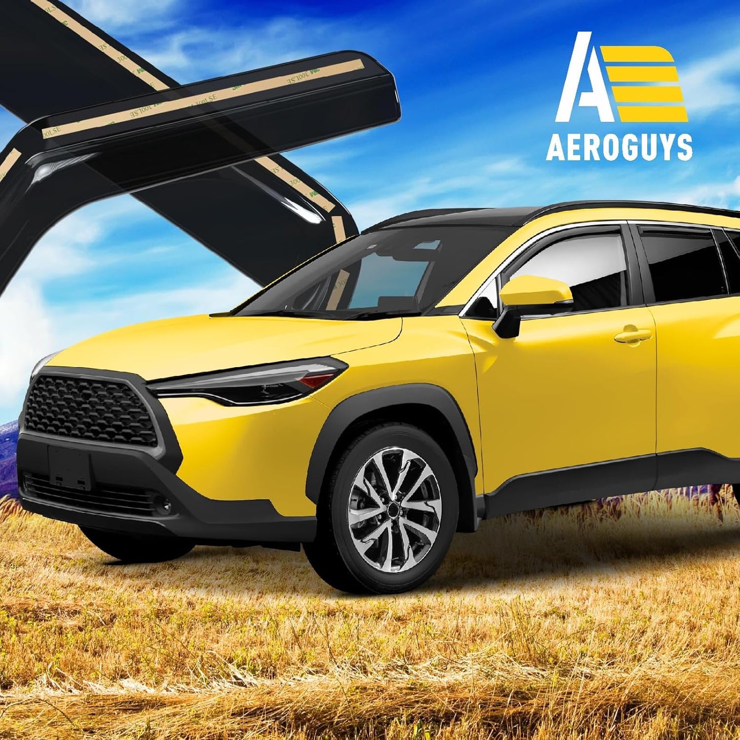 Extra Durable Window Deflectors in-Channel Window Visors Rain Guards Fit for Toyota Corolla Cross 2022-2025, Sun Visors, Wind Vent for Shades, Exterior Car Accessories - 4pcs. AG0493