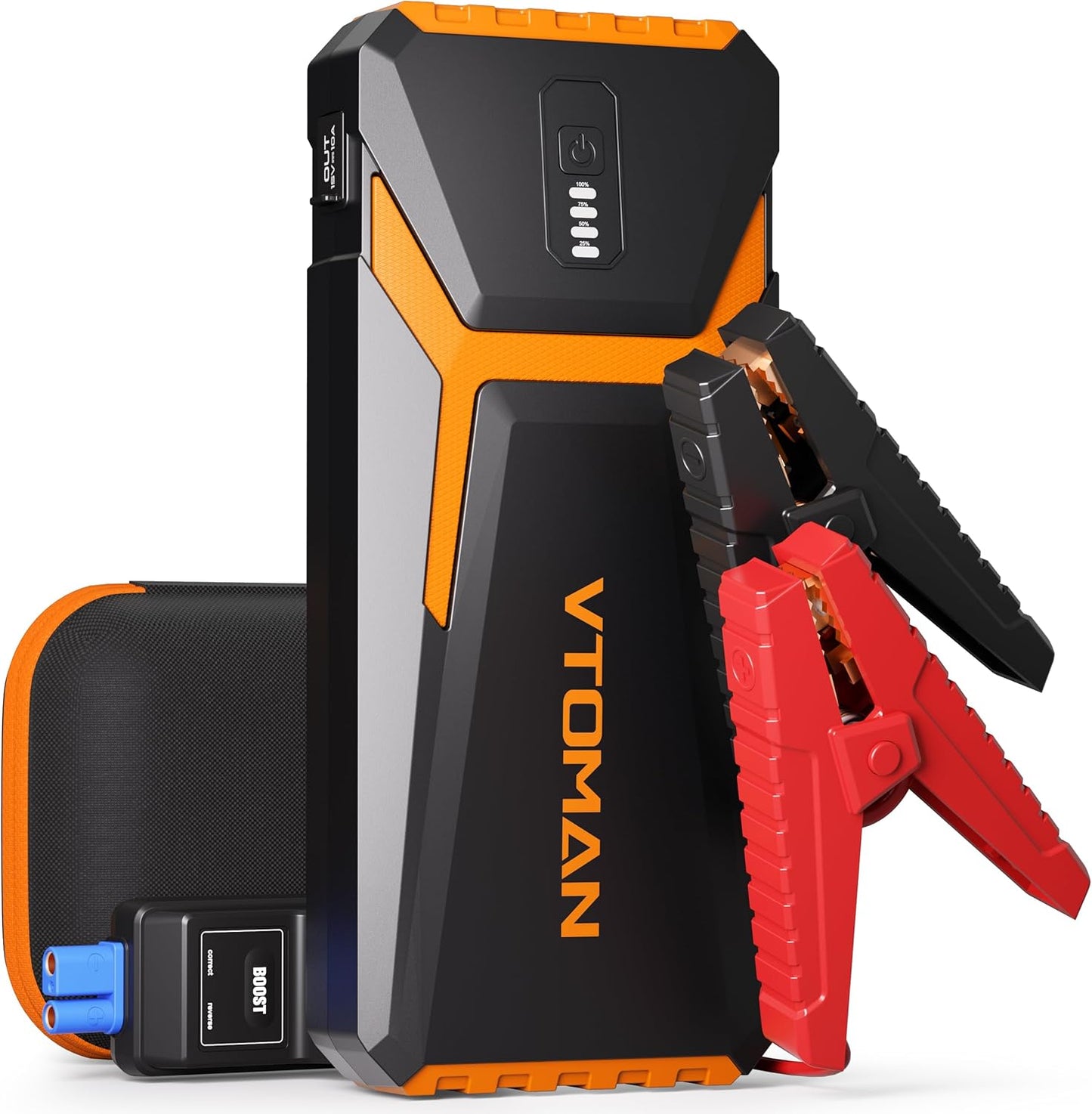 VTOMAN V10 Pro 4500A Jump Starter, Portable Car Starter (All Gas, 10.0L Diesel Engine) 12V Lithium Jump Box, Battery Booster Power Pack, Car Battery Charger Jumper with Type C Quick Charge, LED Lights