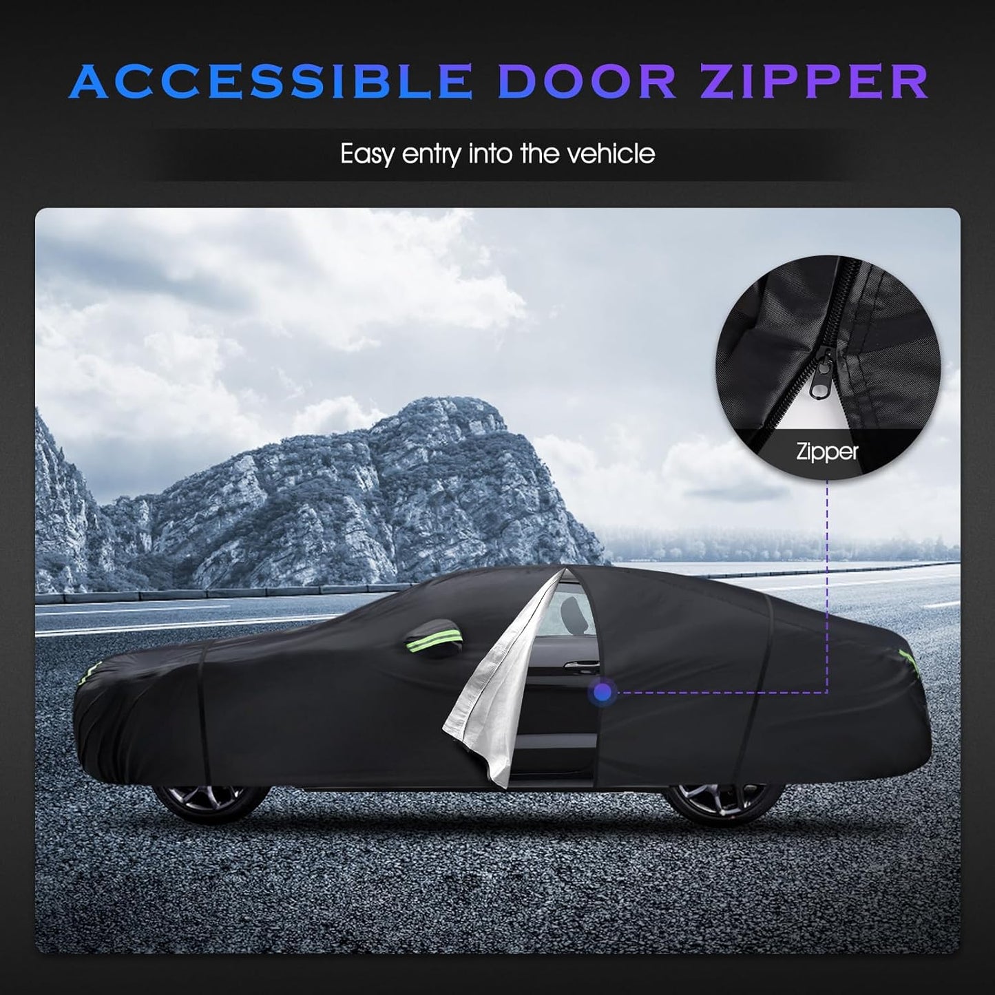 Car Cover Custom Fit for Dodge Challenger 2008-2023,6 Layers Truck Cover Waterproof All Weather for Automobiles,Outdoor Full Exterior Cover,Rain, Sun, Wind Protection,Black