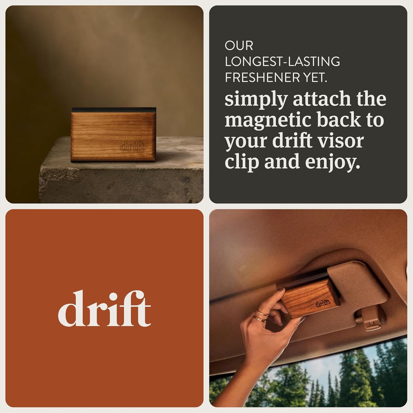 Drift Car Air Freshener - Wood Fragrance - Automotive Odor Eliminator - Car Fresheners Long Lasting - Variety Scent Refill - Pack of 3 - NO CLIP INCLUDED