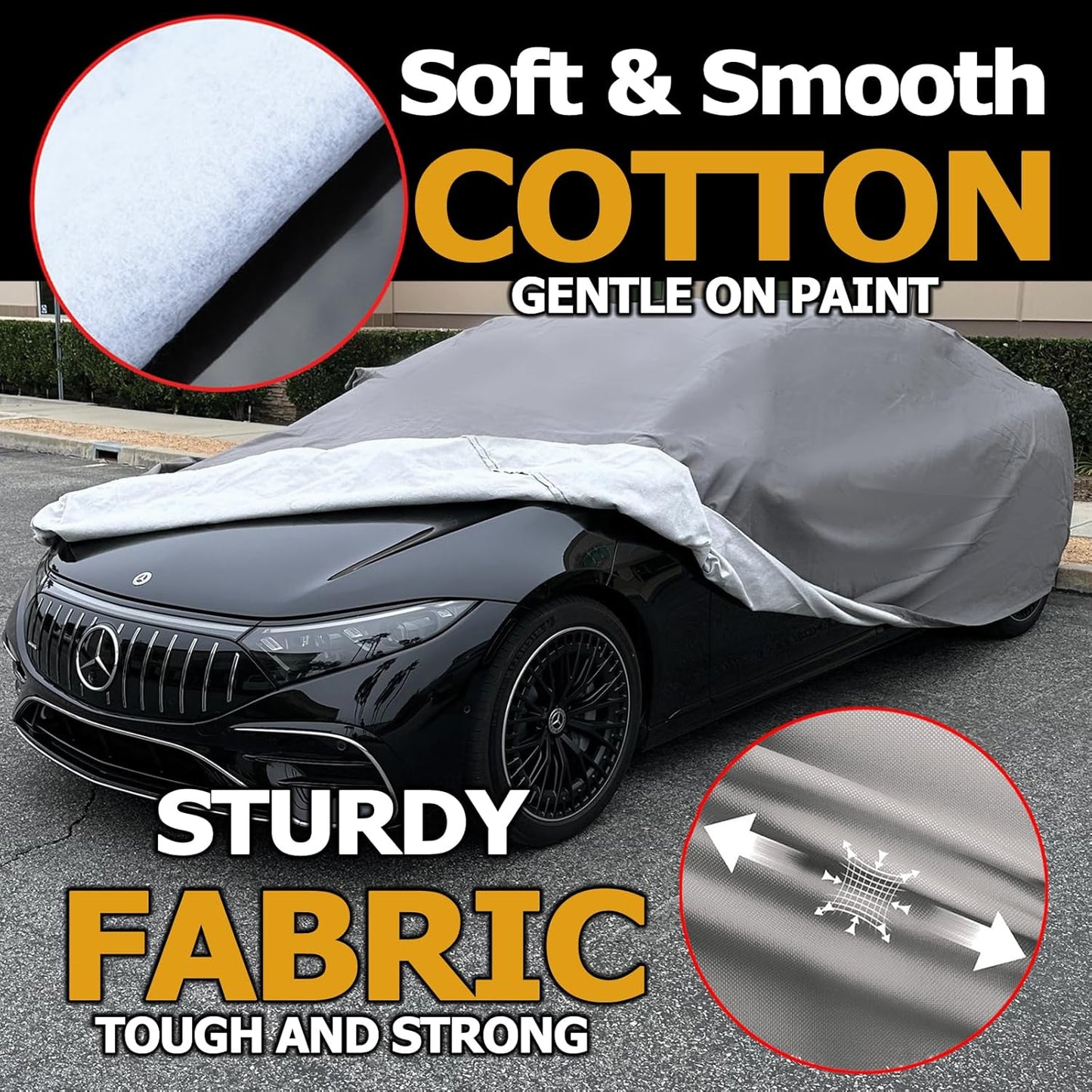 All Weather Waterproof car Cover Good for rain Snow uv Protection dust mid-Size Hatchback Big Wing sti Impreza Jetta Wagon MazdaSpeed3 9-3 Wagon Gray