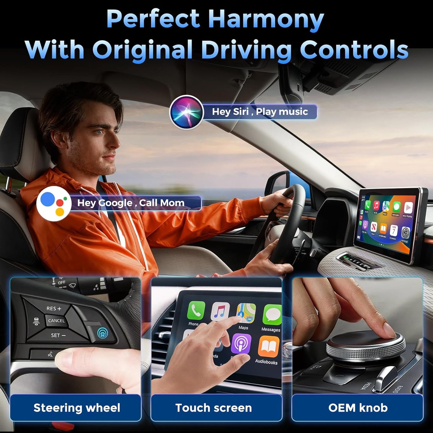 2-in-1 Wireless CarPlay & Android Auto Adapter with 1-Tap Switch & Reset, Wired to Wireless, Plug & Play USB/Type-C Dongle, Auto Connect, No Delay, Apple Car Play Wireless Adapter for iPhone & Android