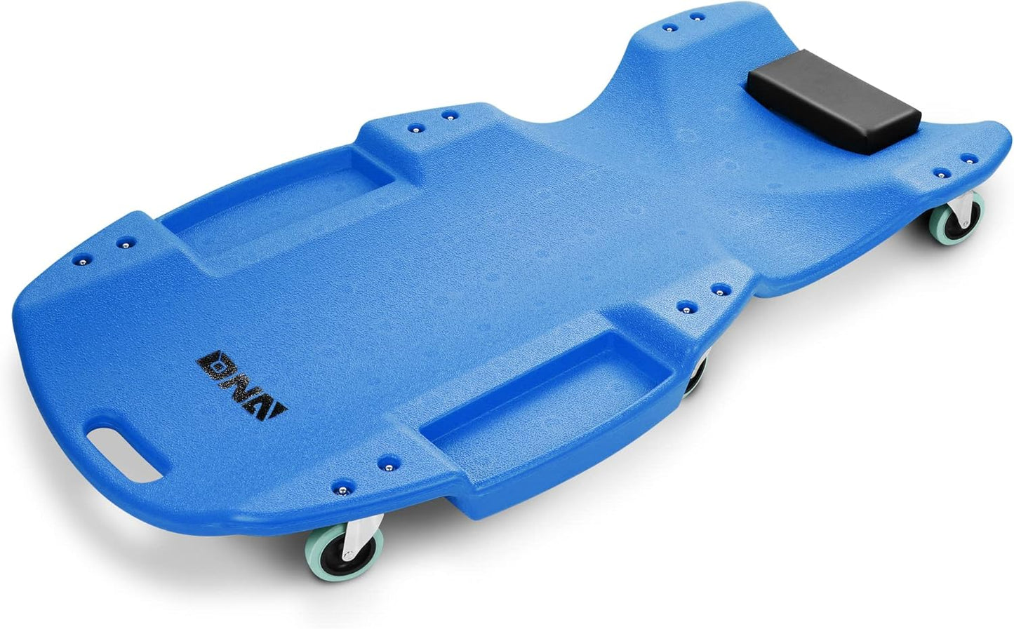 DNA MOTORING TOOLS-00239 48 Inches Heavy-Duty Low-Profile Roller Automotive Creeper with Padded Headrest, Blue