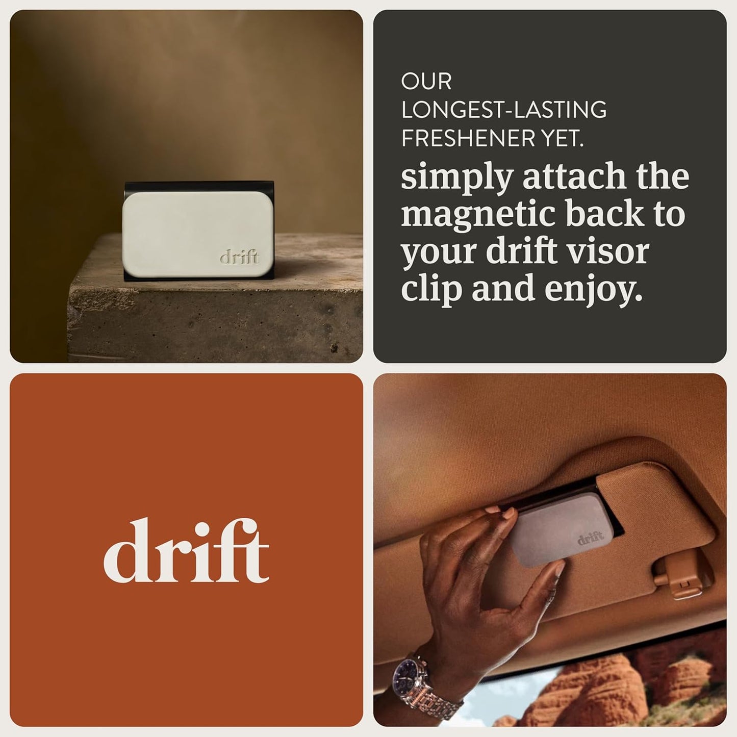 Drift Car Air Freshener - Stone Air Freshener - Car Odor Eliminator - Grove Scent Refill - Pack of 3