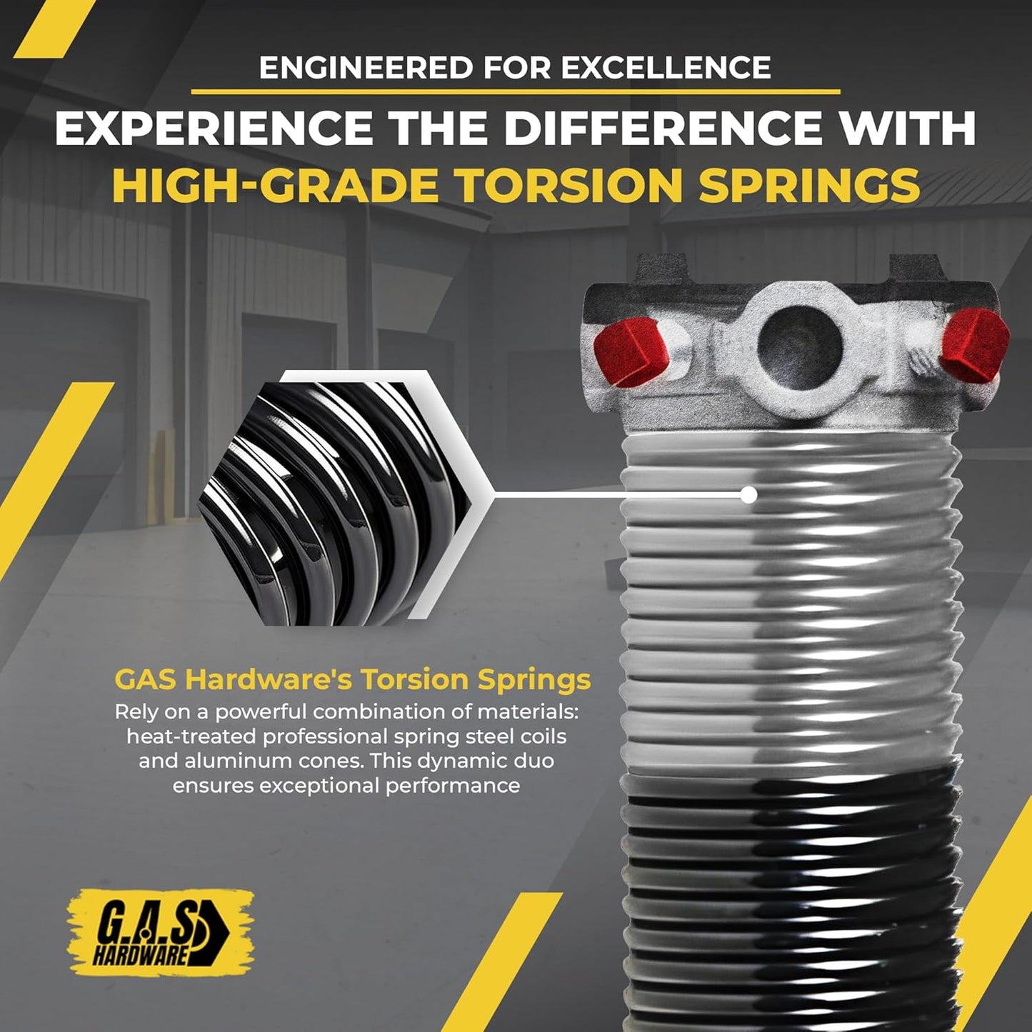 Garage Door Torsion Spring 218x1.75x29 Includes 1” Steel Bearing, Gloves, Manual, and Winding Bars for Right Side of Garage Door Precision E-Coating 5-Year Warranty Min. 30,000 Cycles (Black Cone)