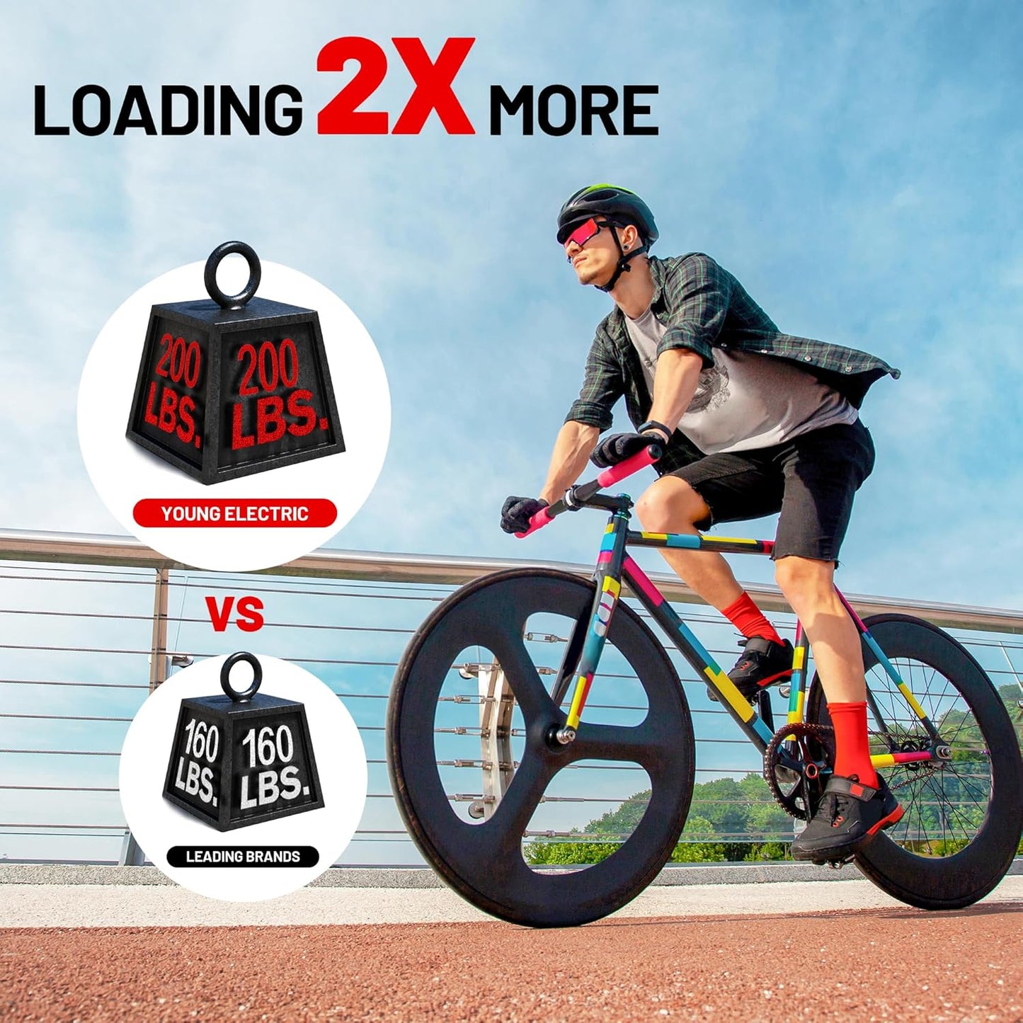 Rockland Foldable 2-Bike Rack, 200 lbs Capacity, Hitch Mount Bike Rack, Fits up to 5" Fat Tire Width and 50" Wheelbase, Bike Carrier Rack for 2" Receiver for Cars SUVs Vans RVs