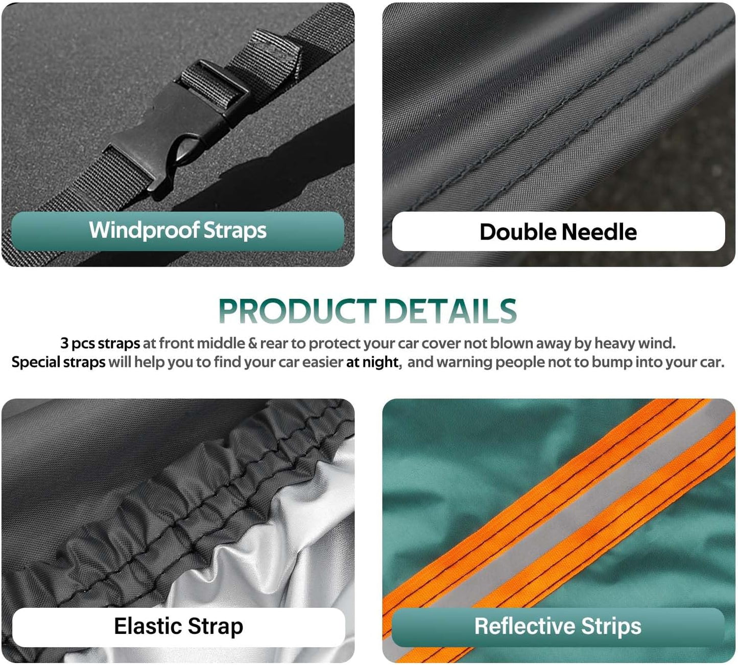 Car Covers for Hatchback Waterproof All Weather, Universal Fit for Mini Cooper, Toyota Yaris, Kia Rio, Mirage, Ford Fiesta, Rain Winter Sun Protection. (Length: 143"-163")