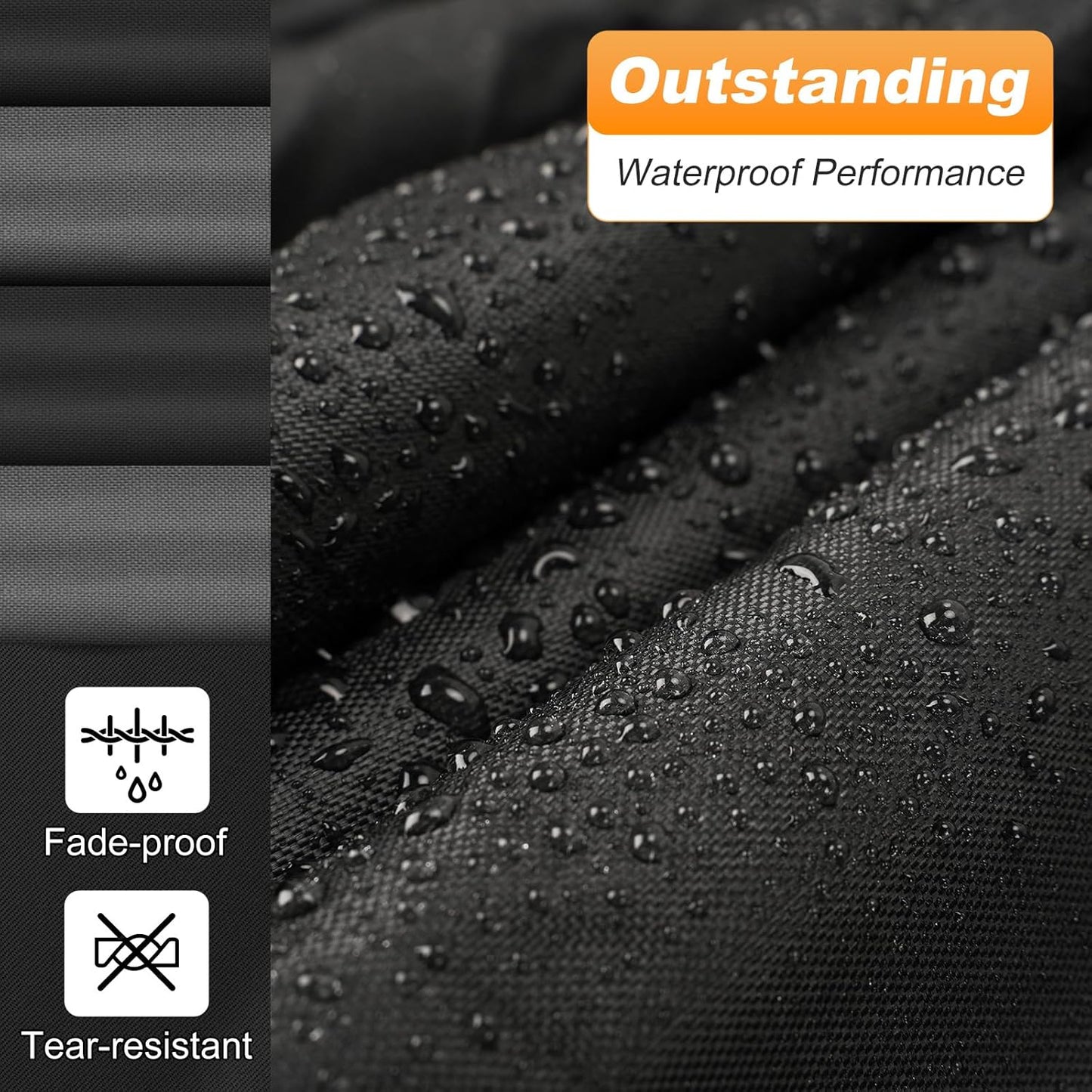 QUNSUNUS Waterproof Car Cover for Ford Mustang 1974-1978, Outdoor Car Covers with Zipper, All Weather Full Exterior Cover with Straps and Elastic Edges for Wind, Sun, UV and Dust Protection