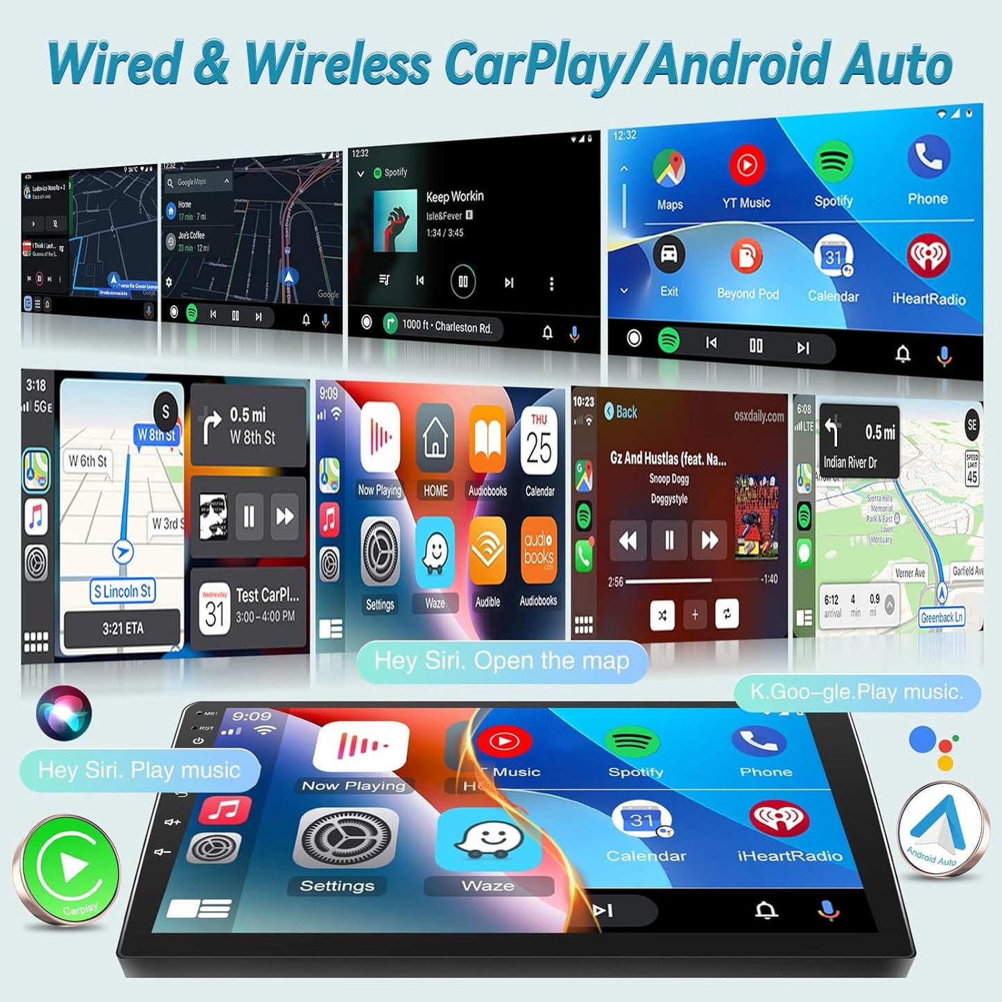 [4G+64G] 9 inch Car Radio for VW Jetta Passat Seat Golf Tiguan Beetle, 9inch Touch Screen Android Volkswagen Jetta Stereo, Wireless Carplay/Android Auto/32 EQ Audio/SWC