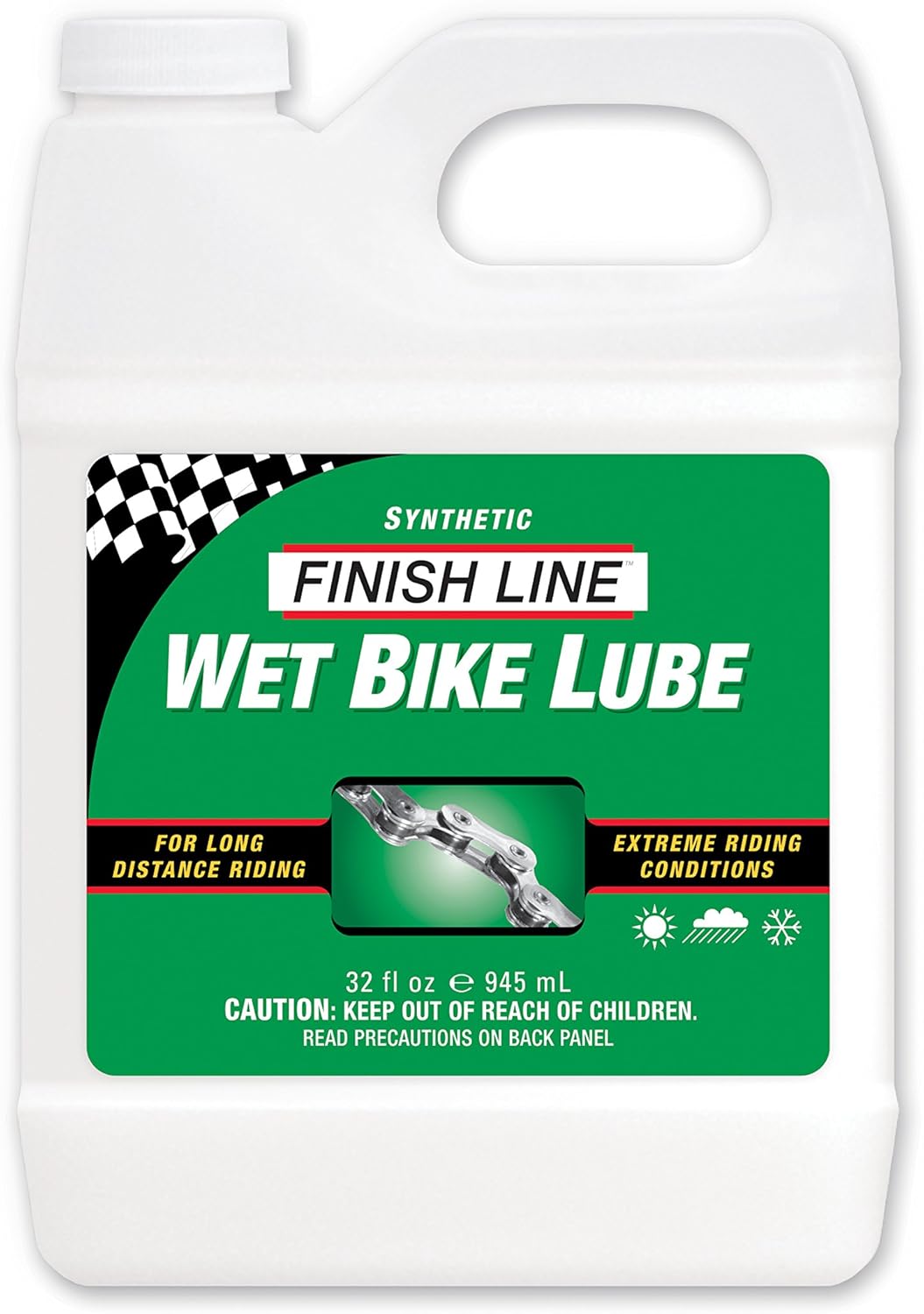 Finish Line WET Bicycle Chain Lube, 32-Ounce Quart Jug