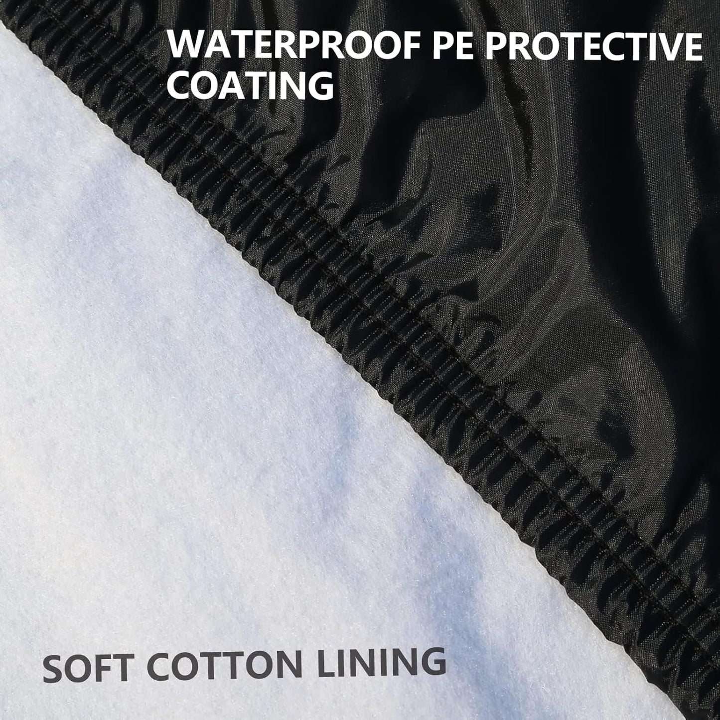 Tecoom Car Cover Waterproof All Weather, Outdoor Indoor Car Covers with Zipper Door, Cotton Backing Full Exterior Covers, Snowproof UV Protection Windproof, Universal Fit for Sedan (191"-200")