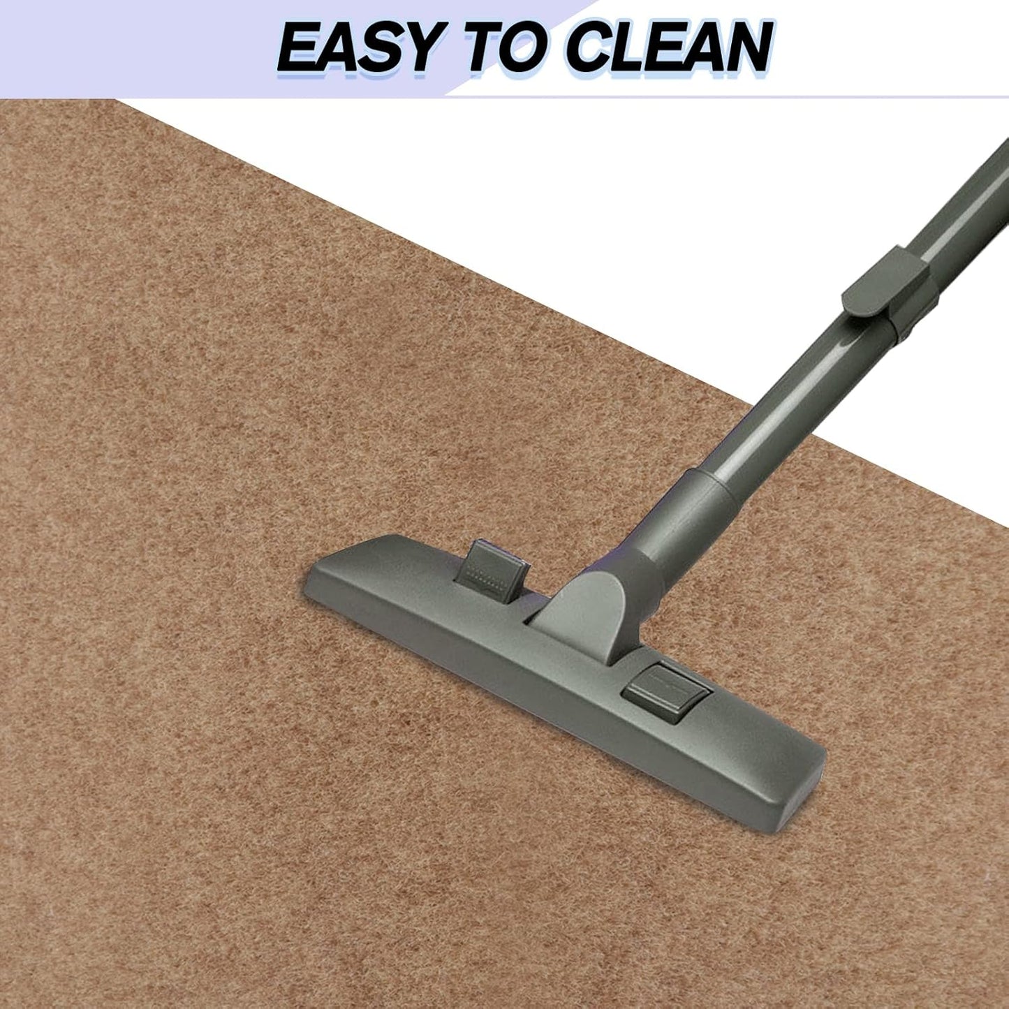 Custom Size Backed Non-Slip Area Rugs Runner, Easy Clean, Waterproof Runner Rugs for Hallway Entryway, Kitchen, Laundry, 4FT x 80FT, Beige