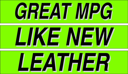 Ez-line Vinyl Windshield Stickers 3 Dozen 15 Inch Chartreuse Slogan Dealership Pro Pack for Car Lots (EZ115-Pack4)