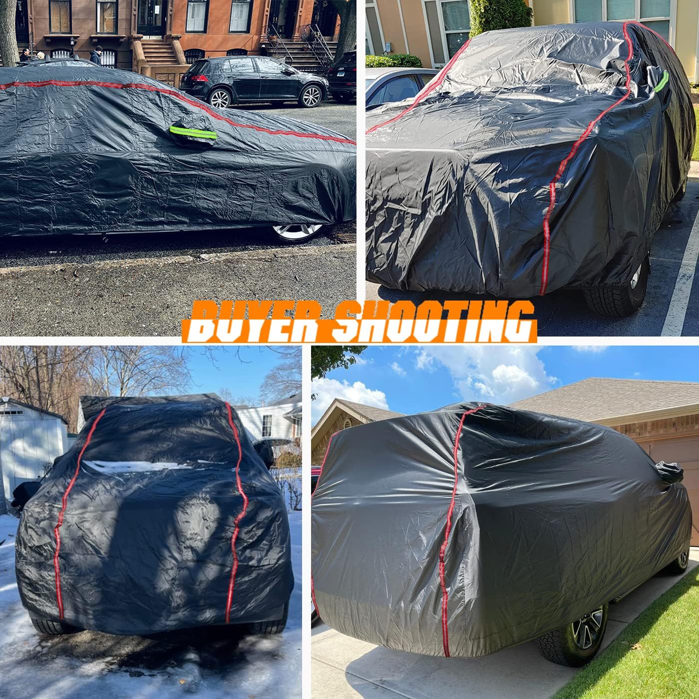 Breathable New Material, Waterproof Car Cover, Locks and Zipper Doors, Sunscreen Waterproof UV Prevention Snowproof Wind and Windproof,Suitable for Indoor Outdoor,for SUV (201" to 211") B13