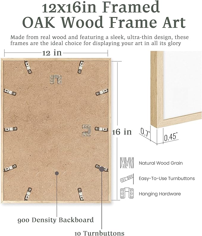 UPWOIGH Beige Oak Wood Framed Wall Art, 12"x16"Matisse The Open Window Cat Print, Cute Black Cat Picture, Henri Matisse Poster, Funny Animal Art for Bedroom Bathroom, 1Pack Gifts