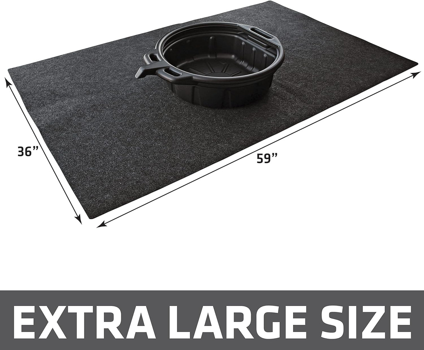 Drymate XL Oil Spill Mat (36" x 59"), Premium Absorbent Oil Pad, Reusable, Washable, Durable, Waterproof Backing Contains Liquids, Protects Garage Floor Surface (USA Made)
