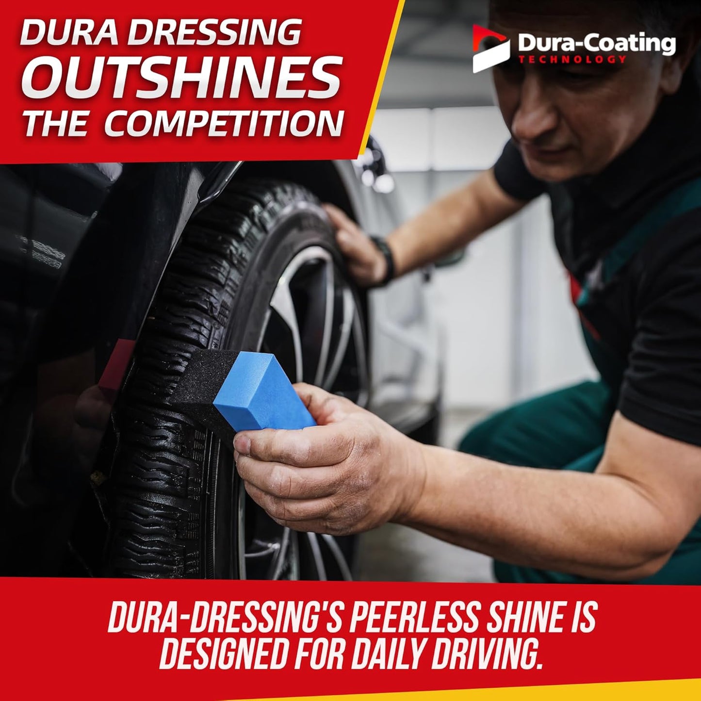 DURA-COATING TECHNOLOGY, Dressing Tire Dressing Re-Load Kit, for Tires Already Coated with Dura-Dressing - Car Tire Shine for Ultimate High Gloss Shine, Protection & Renewal - XL 8oz Bottle