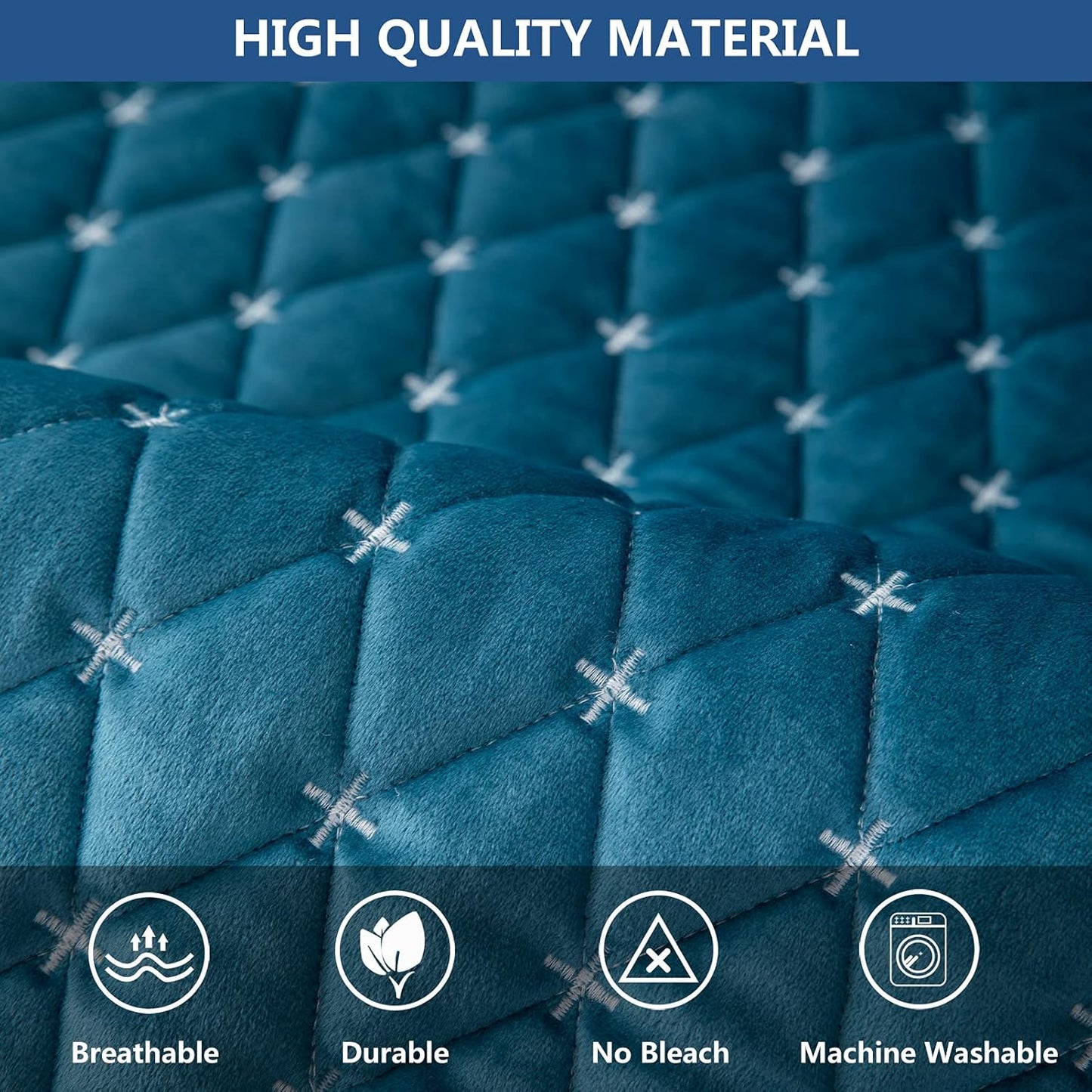 Eismodra Throw Pillows,Couch Cover,Sofa Cover,Sectional Couch Covers for 3 Cushion Couch,Sofa Slipcovers for Dogs Cats Pet Loveseat Recliner Leather L Shaped,Blue 18 x 18 Inches (Only 1 Piece)