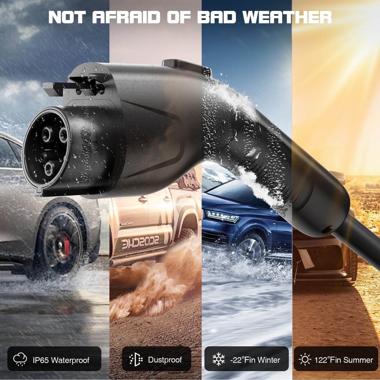 GRECELL Level 2 EV Charger, 32A/7.4KW Electric Vehicle Portable Charger with 25FT Cable, ETL Certified Level 2 Car Charger for All SAE J1772, 240V NEMA 14-50 Adjustable Current for Home & Travel