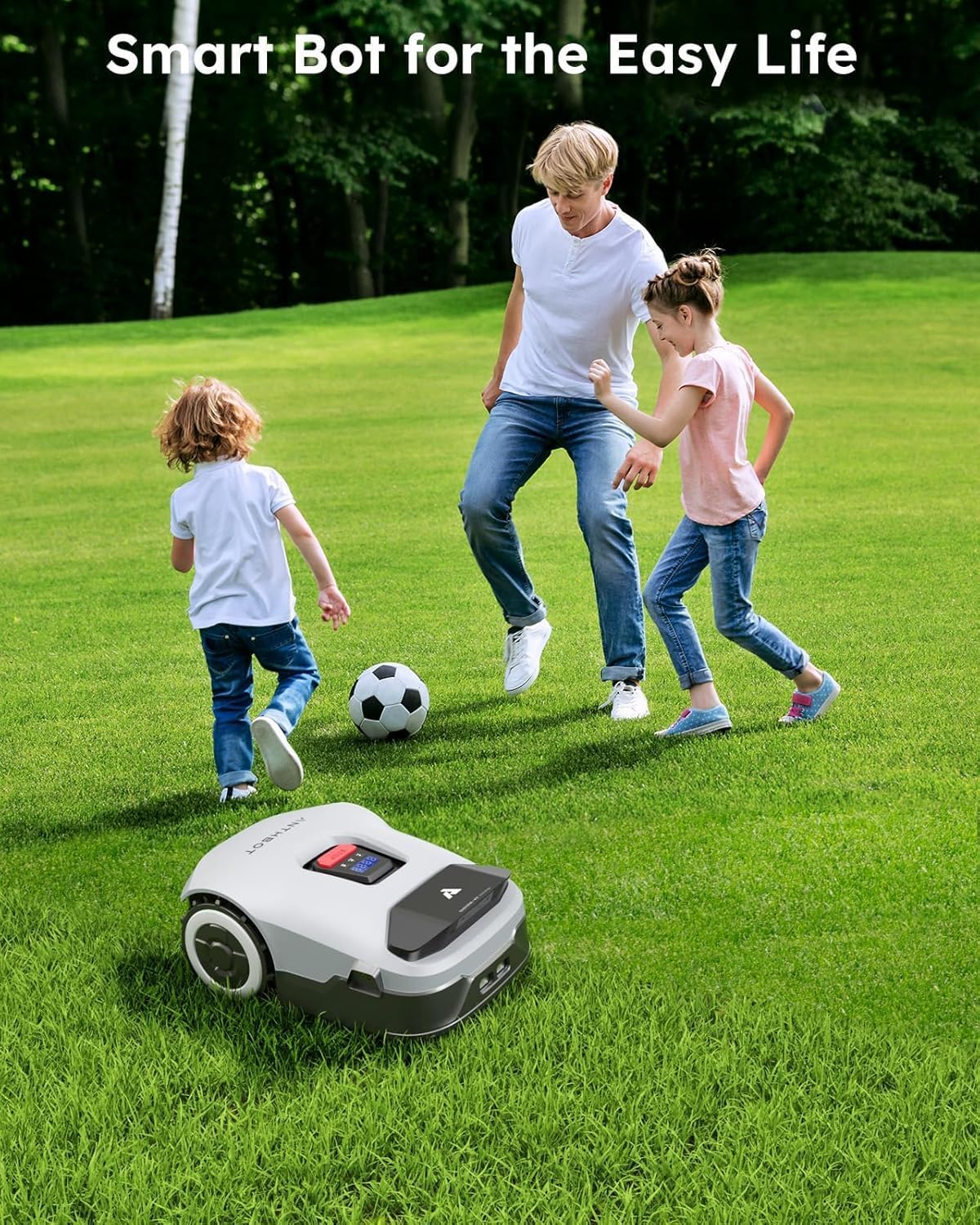 Genie3000 Robot Lawn Mower - NO Wire, Full Band RTK+4-Eye Vision Robotic Lawnmower for 0.91 Acre, Auto Mapping, Multi-Zone Management, Accurate Obstacle Avoidance, Intelligent Path Planning