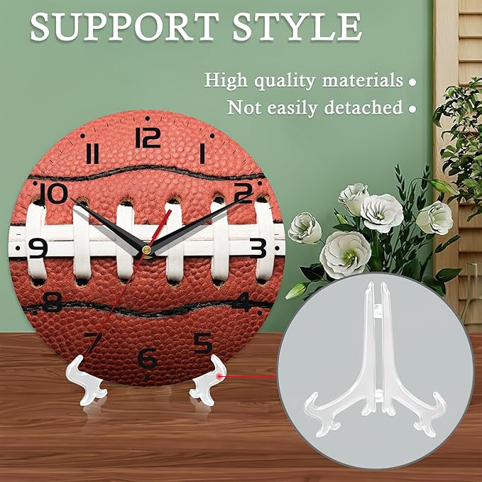 Wall Clocks,American Football Laces 10 Inch Wall Clock,Summer Small Battery Operated Wall Clocks Decorative for Kitchen/Living Room/Bedroom/Bathroom/Dining Room