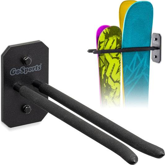 GoSports Wall Mounted Ski and Snowboard Storage Rack - 2 or 8 Ski Sizes