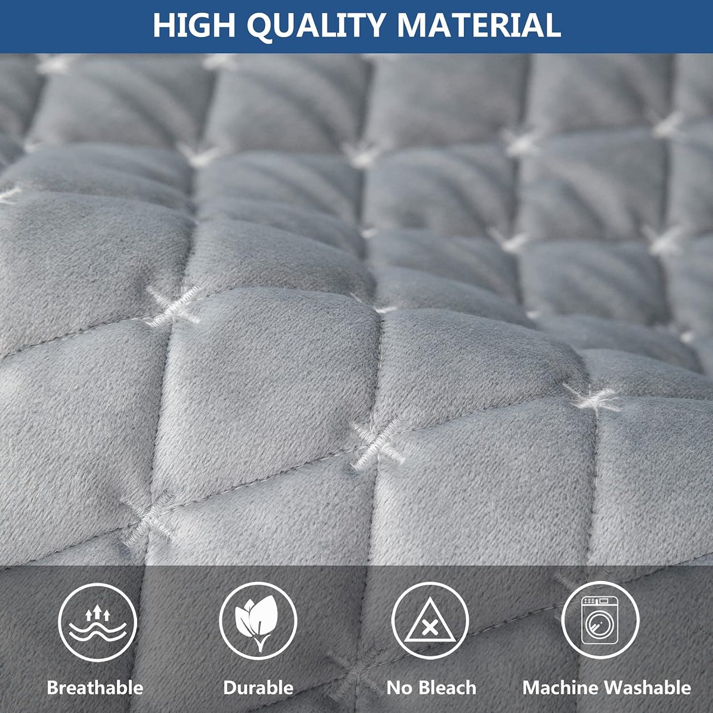 Eismodra Couch Cover,Sectional Couch Covers,Sofa Covers for 3 Cushion Couch,Anti-Slip Sofa Slipcovers for Dogs Cats Kids Loveseat Recliner L Shaped Armrest Backrest,Light Gray 36''x70''(Only 1 Piece)