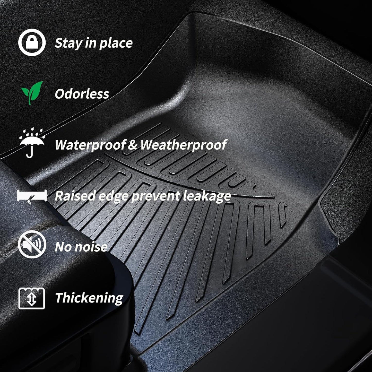 Floor Mats & Trunk Mat & Backrest Mat for 2012-2015 2016 Honda CR-V Not Fit CRV Touring & EX-L,TPE All Weather Protection 2 Rows Car Mats with Velcro Rear Seats Backrest