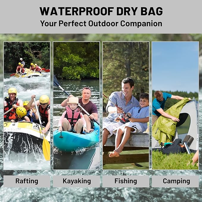 Waterproof Dry Bag,Roll Top Navy and White Geometric Small Waterproof Backpack 5L/10L/20L Floating and Lightweight Bags for Kayaking, Boating, Fishing, Swimming and Camping