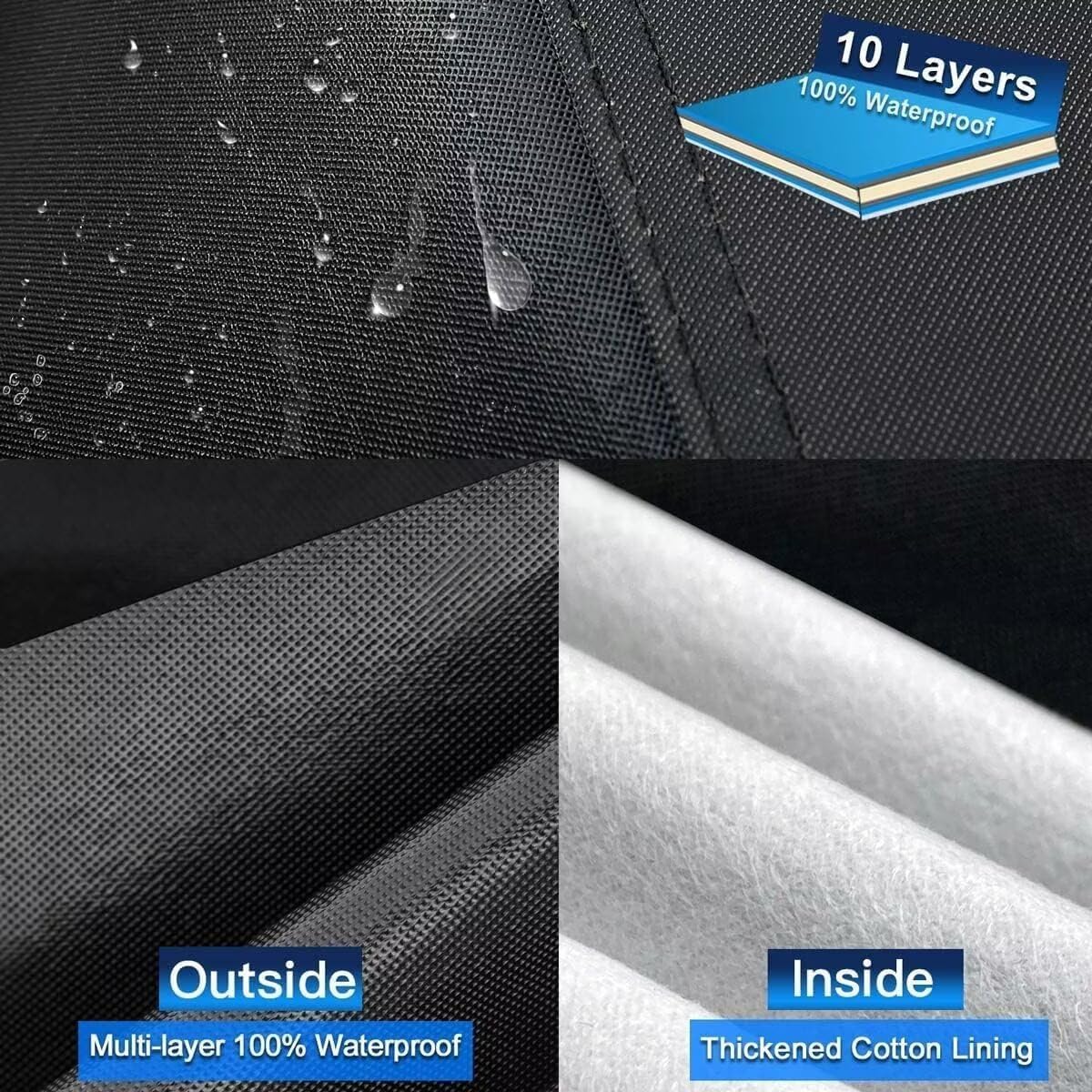 10 Layers SUV Car Cover Custom Fit for Ford Explorer (2002-2025), Waterproof All Weather for Automobiles, Outdoor Full Cover Sun Dust Rain Protection with Cotton. Black
