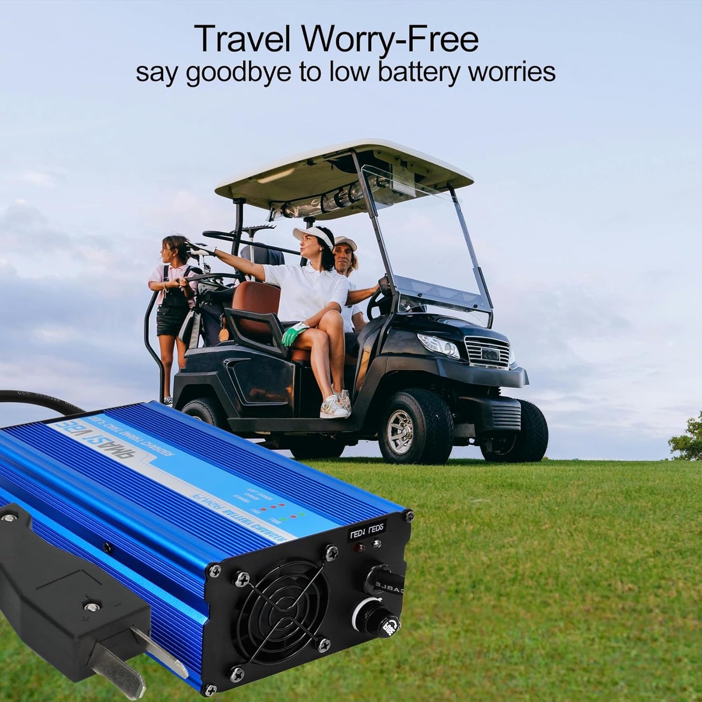 12 Amp 36 Volt Golf Cart Battery Charger for Yamaha EZGO (Lead-Acid) Club Car,12 Amp Smart Charger with Trickle Charge,Crowfoot Plug,36 Volt Golf cart Charger