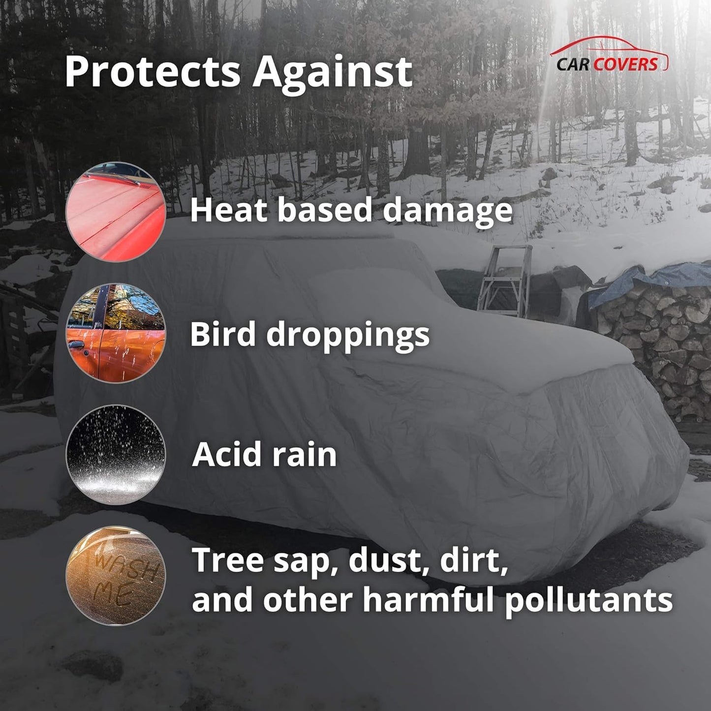 Car Covers Weatherproof Max Truck Cover & Warranty Compatible with Ford 1948-1956 F-1 Regular Cab ~6.5'– Outdoor Cover, Prevents Theft with Cable Lock